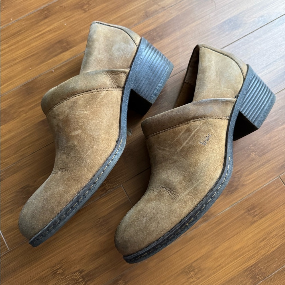 Born Tan Leather Clogs